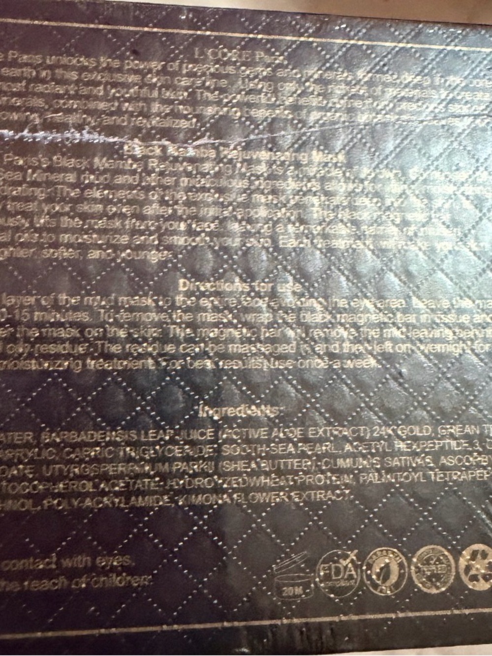 L'Core Paris Black Mamba Rejuvenating Mask – Black - Picture 3 of 3